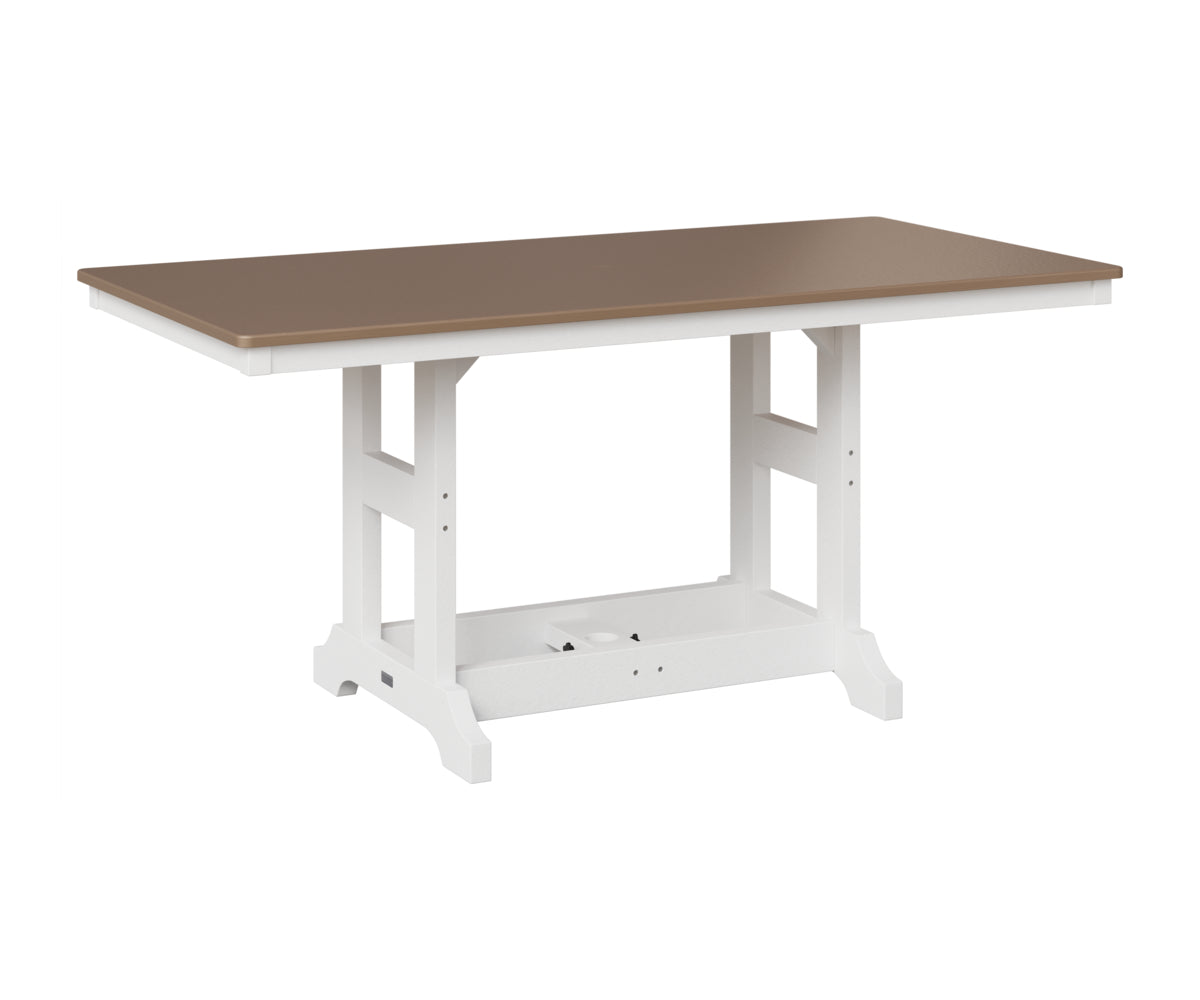 Berlin Gardens Garden Classic 33" x 66" Rectangular Table in White, Hammered Bronze top