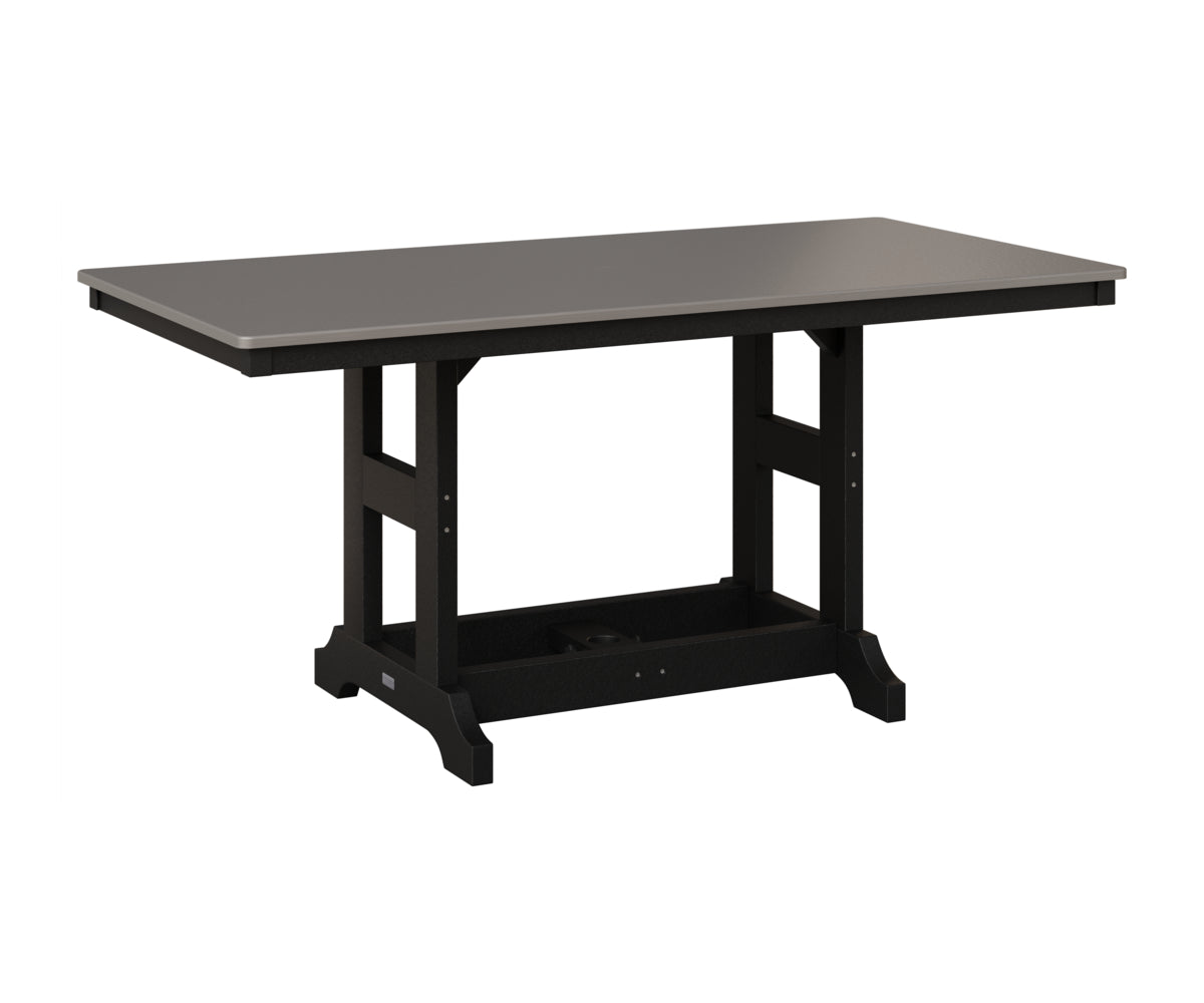Berlin Gardens Garden Classic 33" x 66" Rectangular Table in Black, Hammered Stainless top