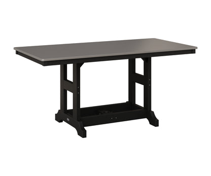 Berlin Gardens Garden Classic 33" x 66" Rectangular Table in Black, Hammered Stainless top