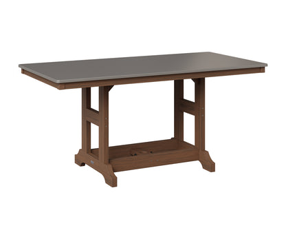 Berlin Gardens Garden Classic 33" x 66" Rectangular Table in Brazilian Walnut, Hammered Stainless top