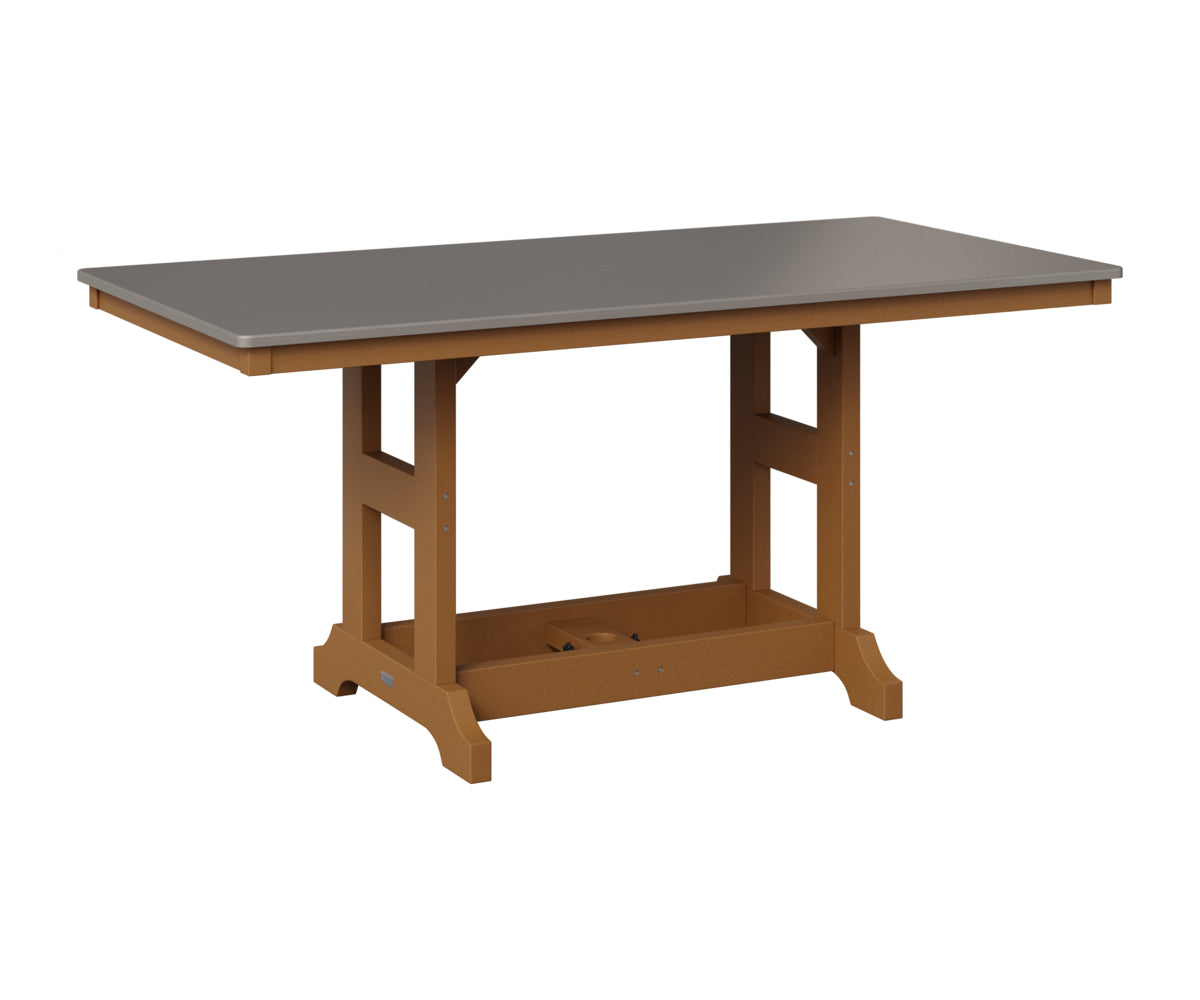 Berlin Gardens Garden Classic 33" x 66" Rectangular Table in Cedar, Hammered Stainless top