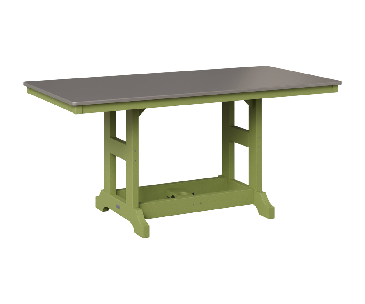 Berlin Gardens Garden Classic 33" x 66" Rectangular Table in Kiwi Green, Hammered Stainless top