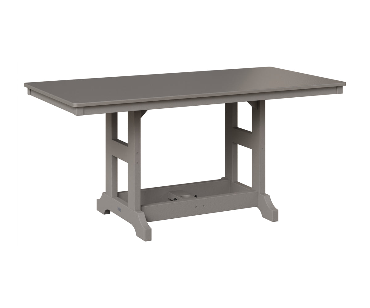 Berlin Gardens Garden Classic 33" x 66" Rectangular Table in Light Gray, Hammered Stainless top