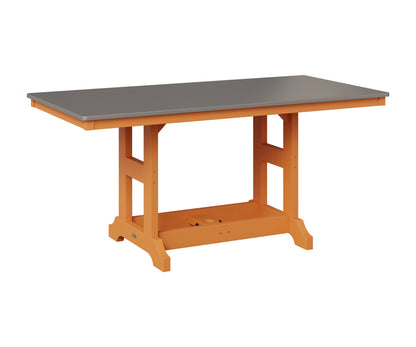 Berlin Gardens Garden Classic 33" x 66" Rectangular Table in Mango Orange, Hammered Stainless top