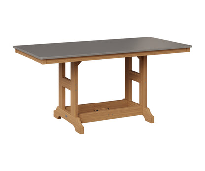 Berlin Gardens Garden Classic 33" x 66" Rectangular Table in Natural Teak, Hammered Stainless top