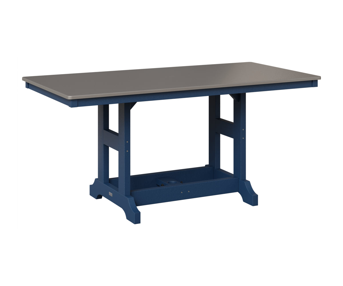 Berlin Gardens Garden Classic 33" x 66" Rectangular Table in Navy Blue, Hammered Stainless top