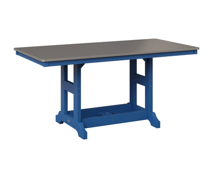 Berlin Gardens Garden Classic 33" x 66" Rectangular Table in Pacific Blue, Hammered Stainless top