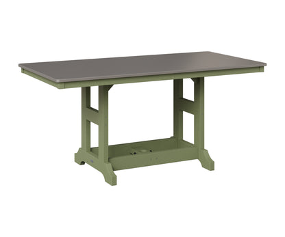 Berlin Gardens Garden Classic 33" x 66" Rectangular Table in Sage, Hammered Stainless top