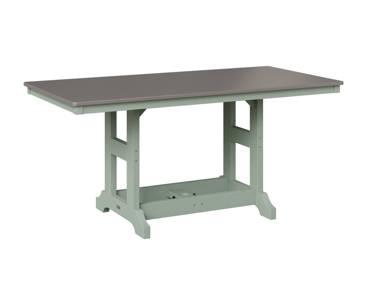 Berlin Gardens Garden Classic 33" x 66" Rectangular Table in Sea Foam, Hammered Stainless top