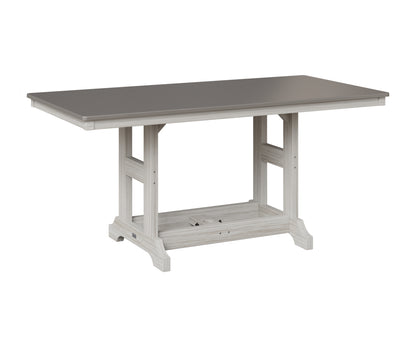 Berlin Gardens Garden Classic 33" x 66" Rectangular Table in Seashell, Hammered Stainless top