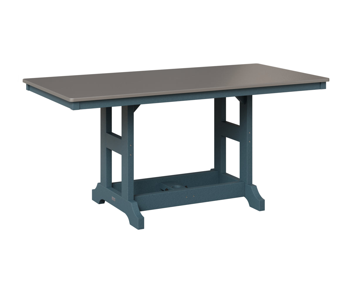 Berlin Gardens Garden Classic 33" x 66" Rectangular Table in Slate, Hammered Stainless top