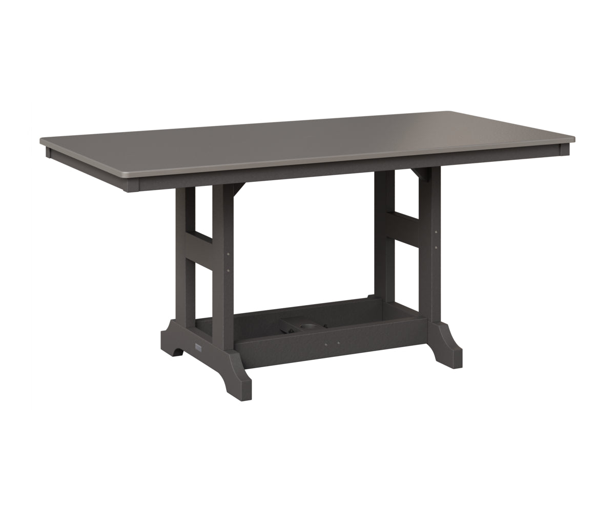 Berlin Gardens Garden Classic 33" x 66" Rectangular Table in Smoke Gray, Hammered Stainless top