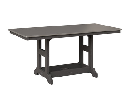 Berlin Gardens Garden Classic 33" x 66" Rectangular Table in Smoke Gray, Hammered Stainless top
