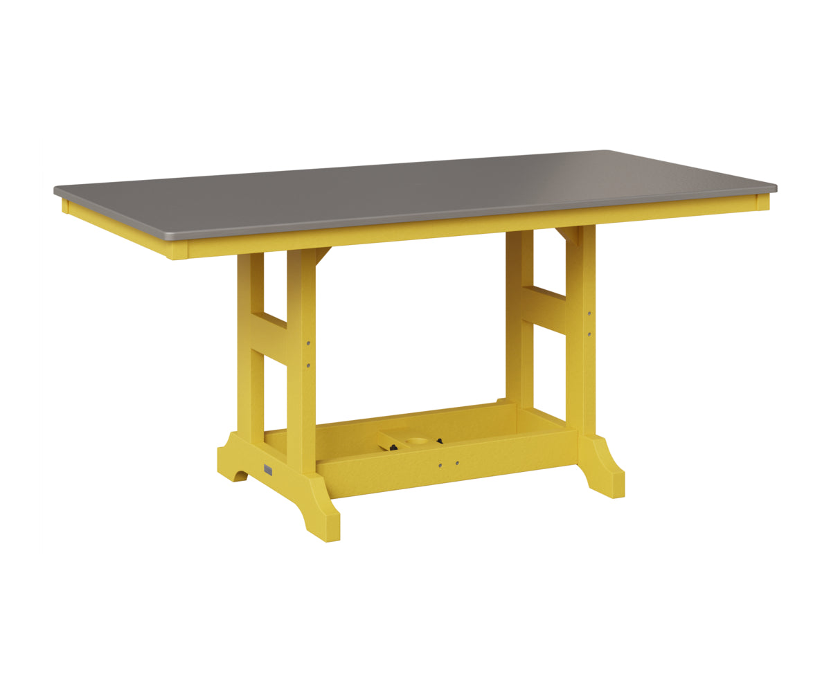 Berlin Gardens Garden Classic 33" x 66" Rectangular Table in Sunburst Yellow, Hammered Stainless top