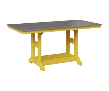 Berlin Gardens Garden Classic 33" x 66" Rectangular Table in Sunburst Yellow, Hammered Stainless top