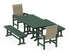 POLYWOOD Coastal Woven High-Back 5-Piece Farmhouse Dining Set with Benches in Green / Dune Grass