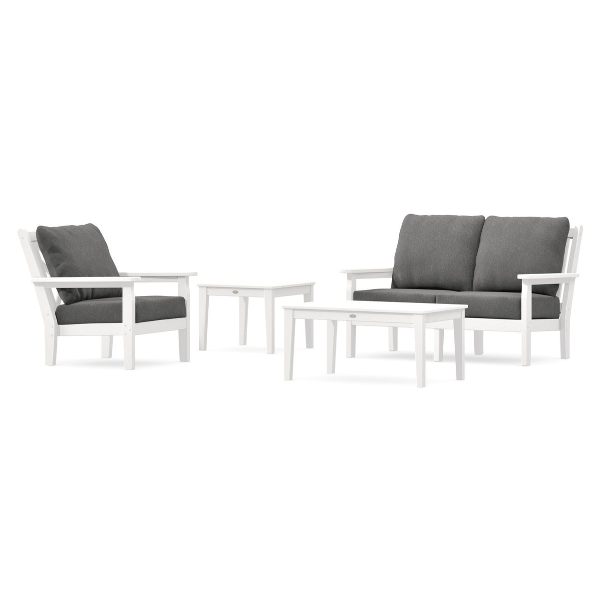 POLYWOOD Chippendale 4-Piece Deep Seating Set in White