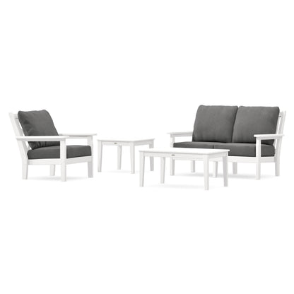 POLYWOOD Chippendale 4-Piece Deep Seating Set in White