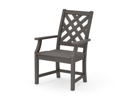 POLYWOOD Wovendale Dining Arm Chair in Driftwood