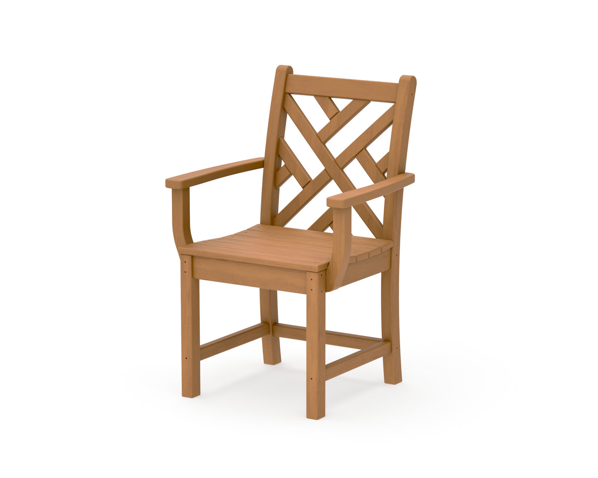 POLYWOOD Chippendale Dining Arm Chair in Natural