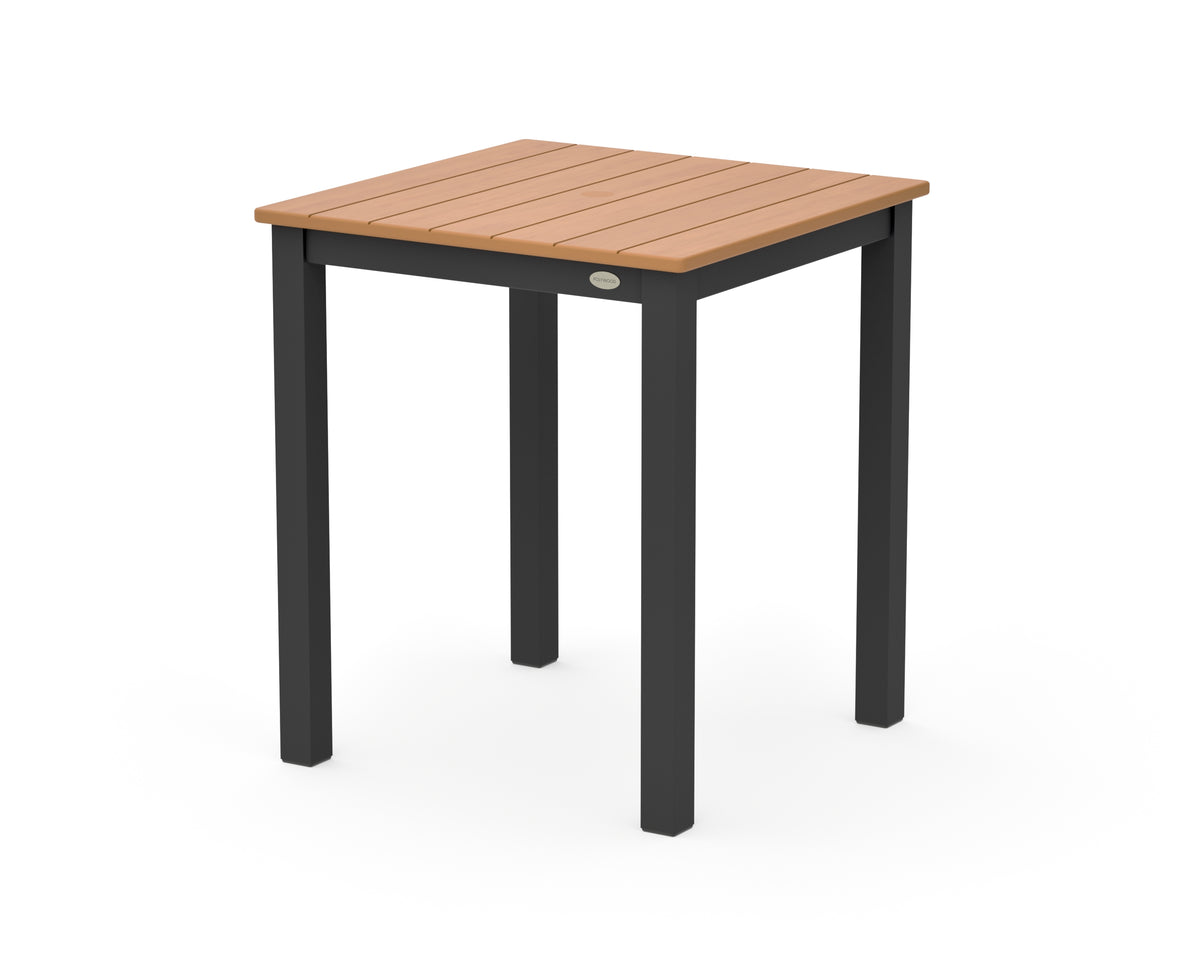 POLYWOOD Main Street 26 x 26 Dining Table in Black / Natural