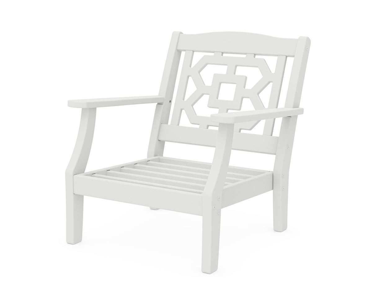 POLYWOOD Chinoiserie Deep Seating Chair Frame in Vintage White