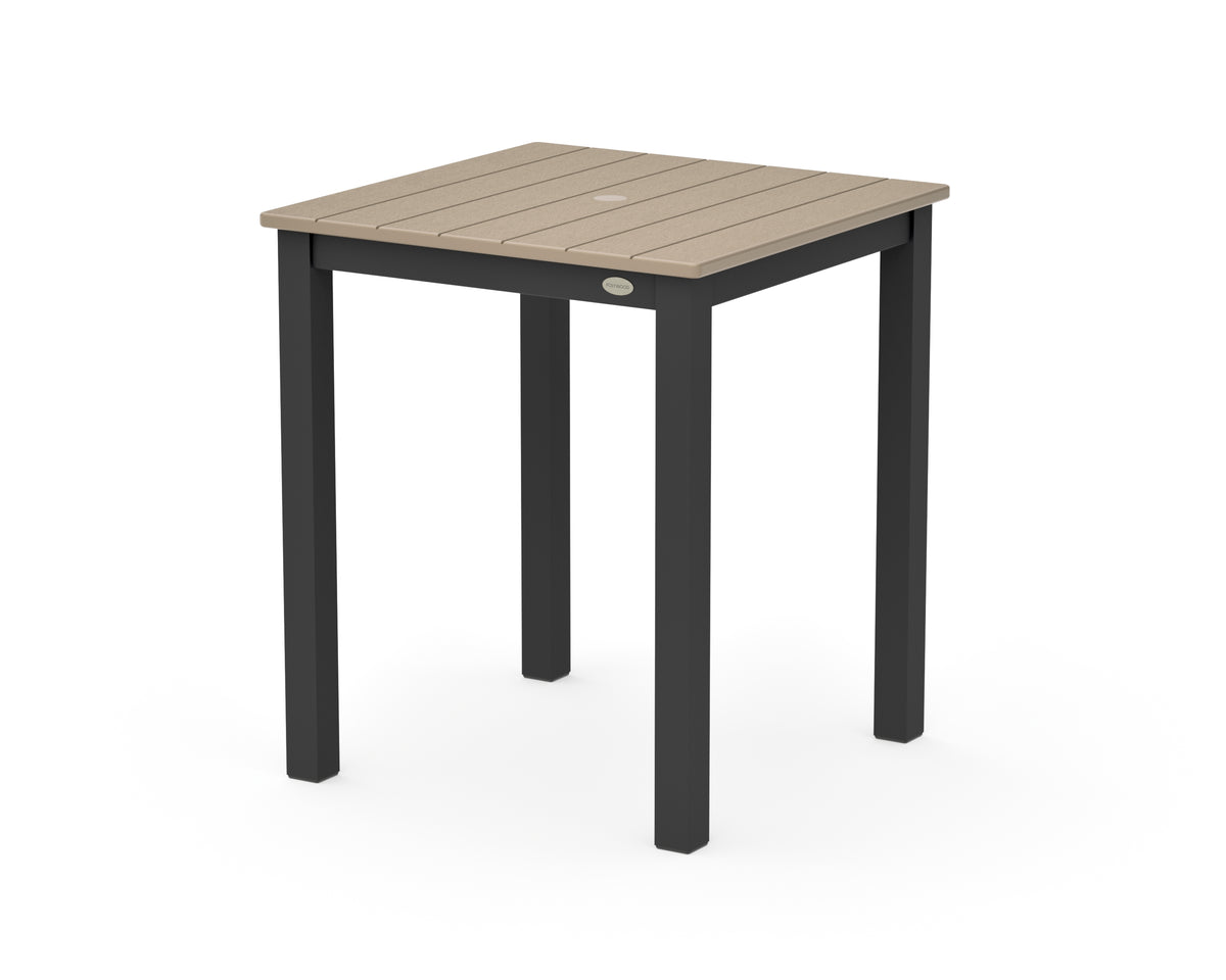 POLYWOOD Main Street 26 x 26 Dining Table in Black / Vintage Sahara