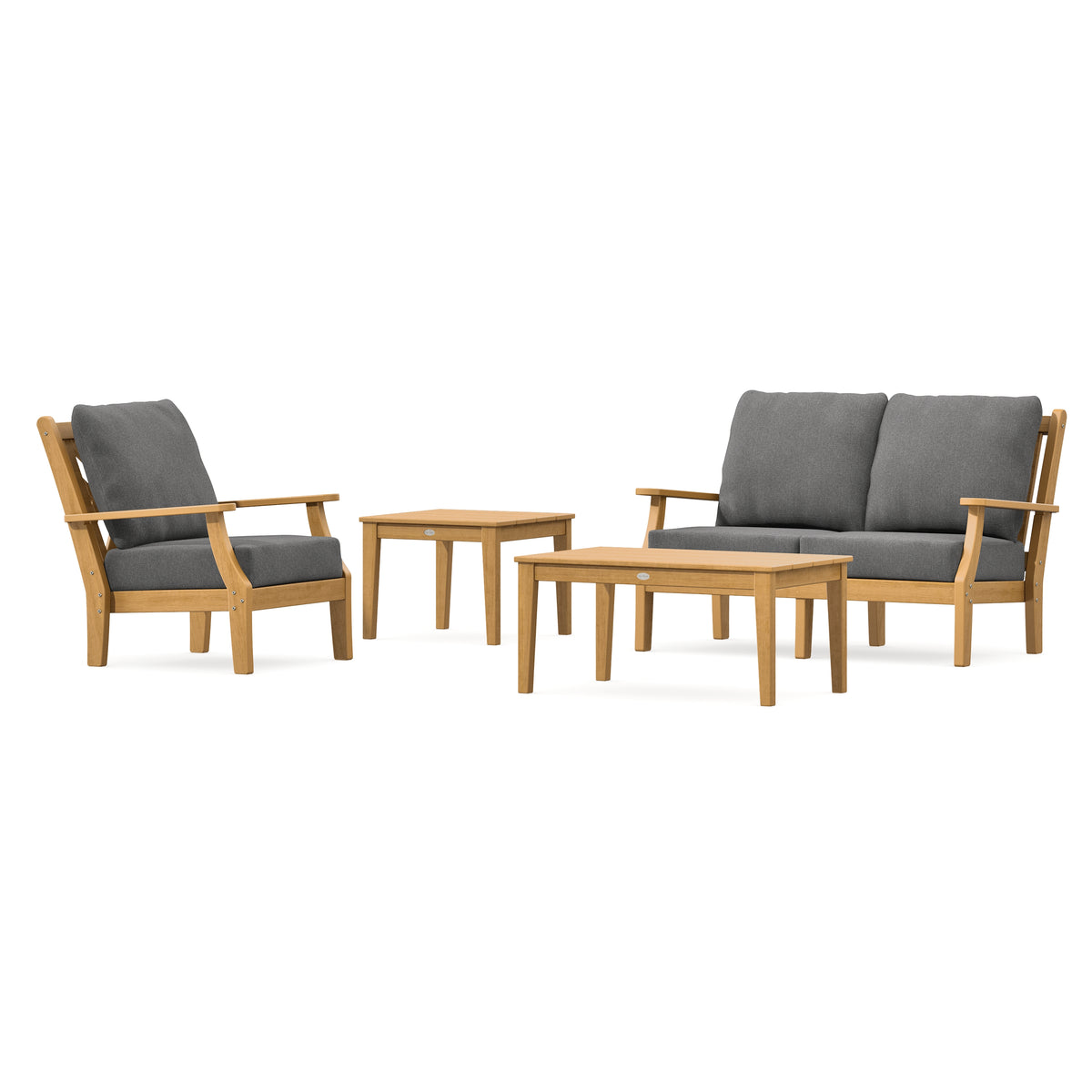 POLYWOOD Country Living Wovendale 4-Piece Deep Seating Set in Natural