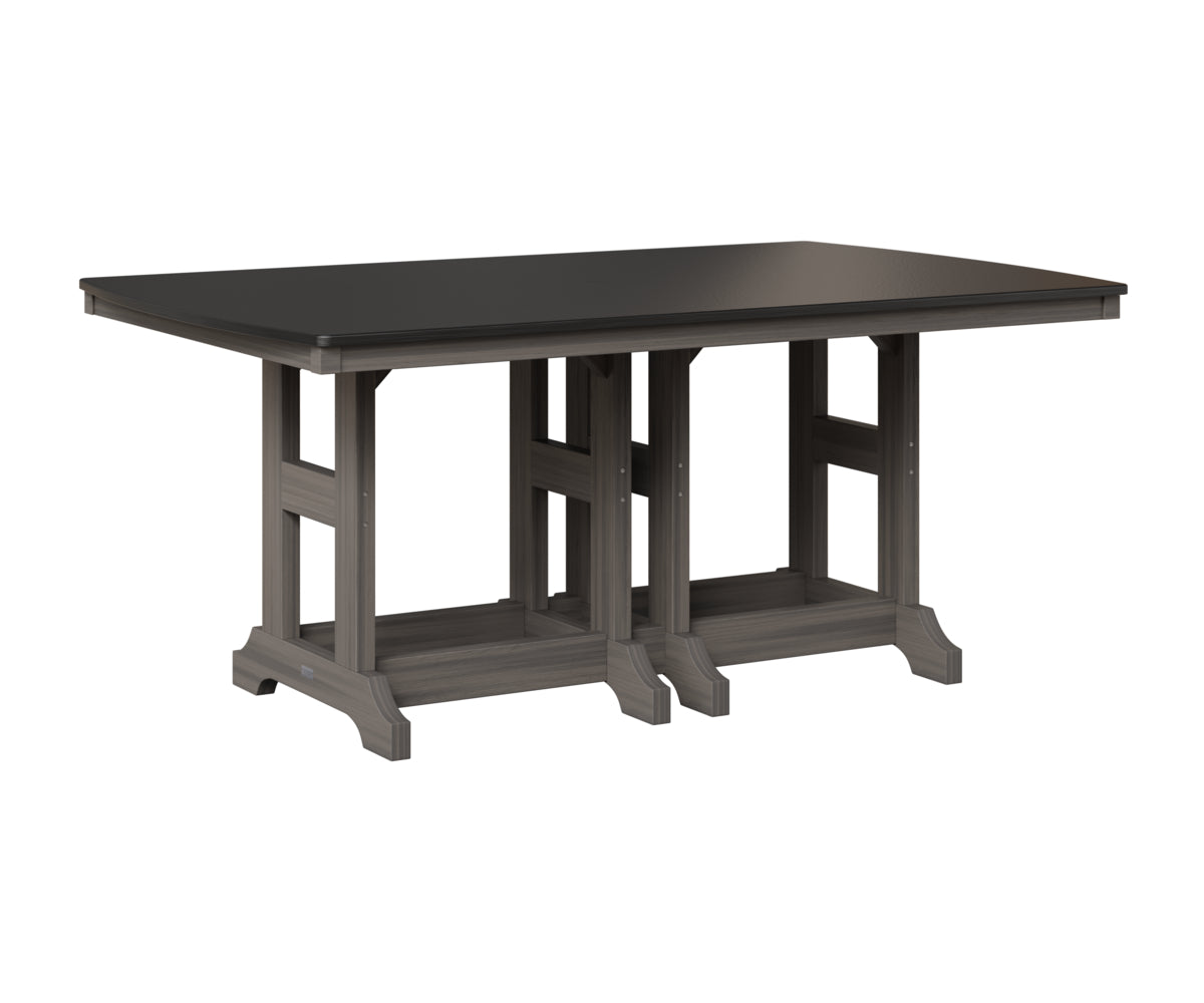 Berlin Gardens Garden Classic 44" x 72" Rectangular Table in Coastal Gray, Hammered Black top
