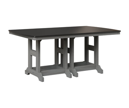 Berlin Gardens Garden Classic 44" x 72" Rectangular Table in Driftwood Gray, Hammered Black top