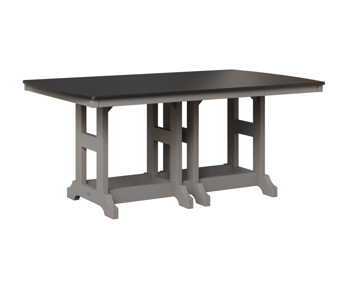 Berlin Gardens Garden Classic 44" x 72" Rectangular Table in Light Gray, Hammered Black top