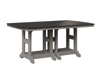 Berlin Gardens Garden Classic 44" x 72" Rectangular Table in Light Gray, Hammered Black top