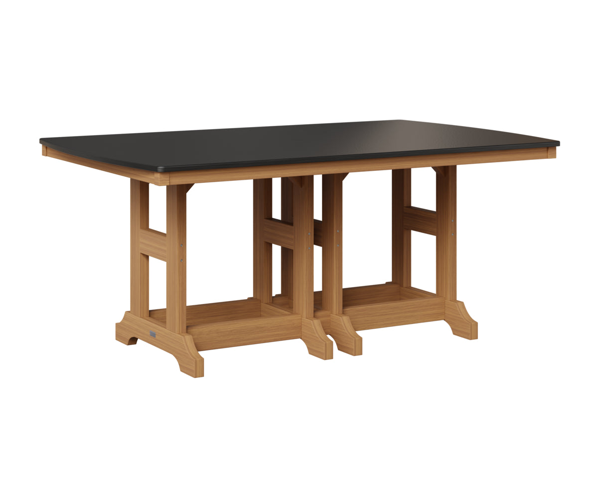 Berlin Gardens Garden Classic 44" x 72" Rectangular Table in Natural Teak, Hammered Black top