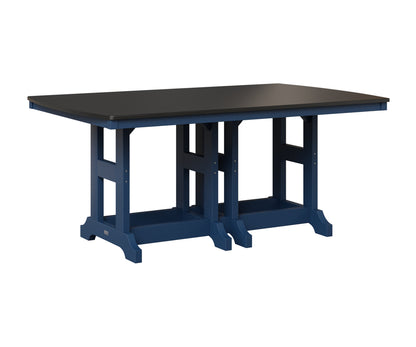Berlin Gardens Garden Classic 44" x 72" Rectangular Table in Navy Blue, Hammered Black top