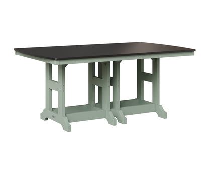Berlin Gardens Garden Classic 44" x 72" Rectangular Table in Sea Foam, Hammered Black top