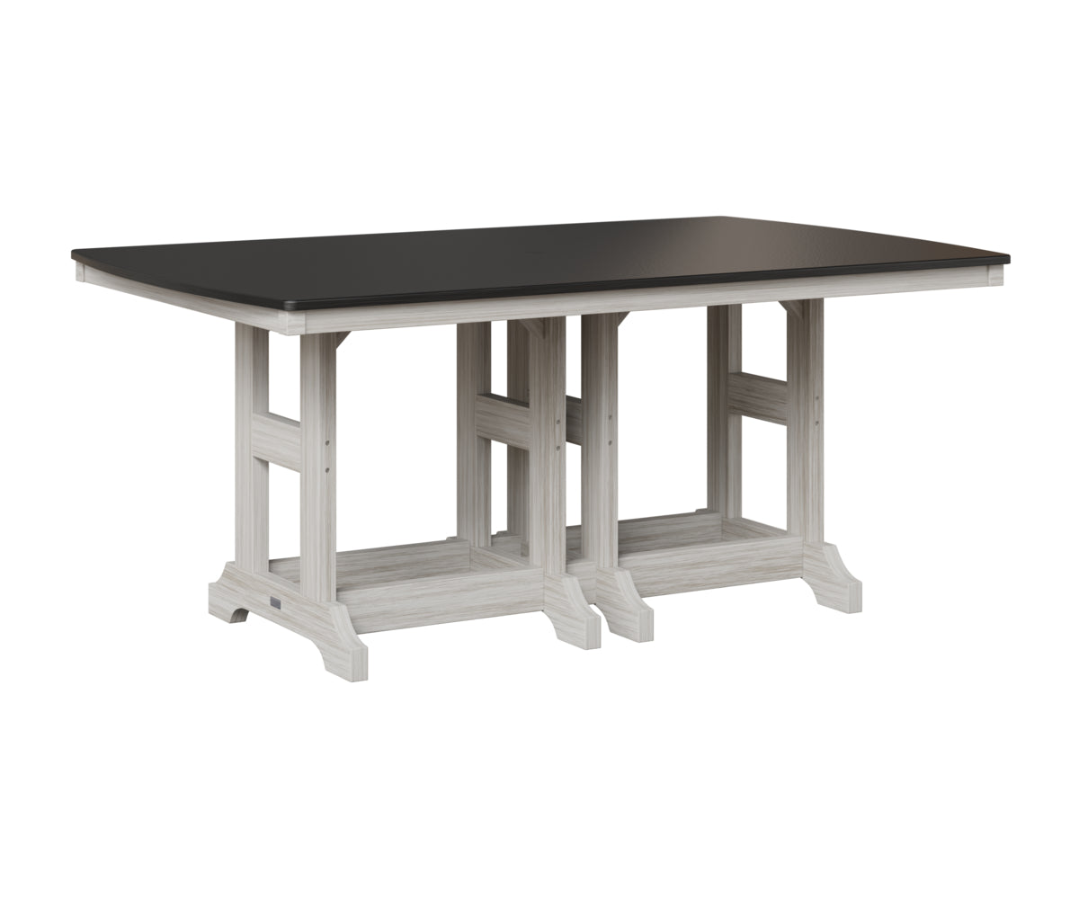 Berlin Gardens Garden Classic 44" x 72" Rectangular Table in Seashell, Hammered Black top