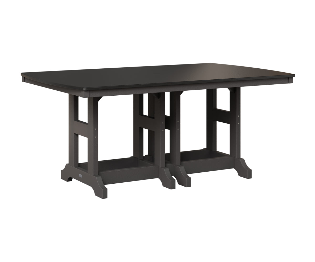 Berlin Gardens Garden Classic 44" x 72" Rectangular Table in Smoke Gray, Hammered Black top