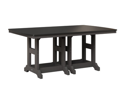 Berlin Gardens Garden Classic 44" x 72" Rectangular Table in Smoke Gray, Hammered Black top