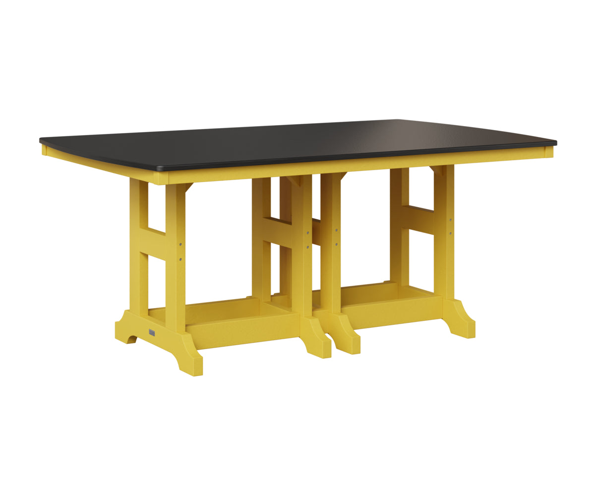 Berlin Gardens Garden Classic 44" x 72" Rectangular Table in Sunburst Yellow, Hammered Black top