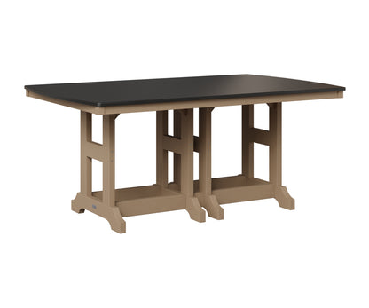 Berlin Gardens Garden Classic 44" x 72" Rectangular Table in Weatherwood, Hammered Black top