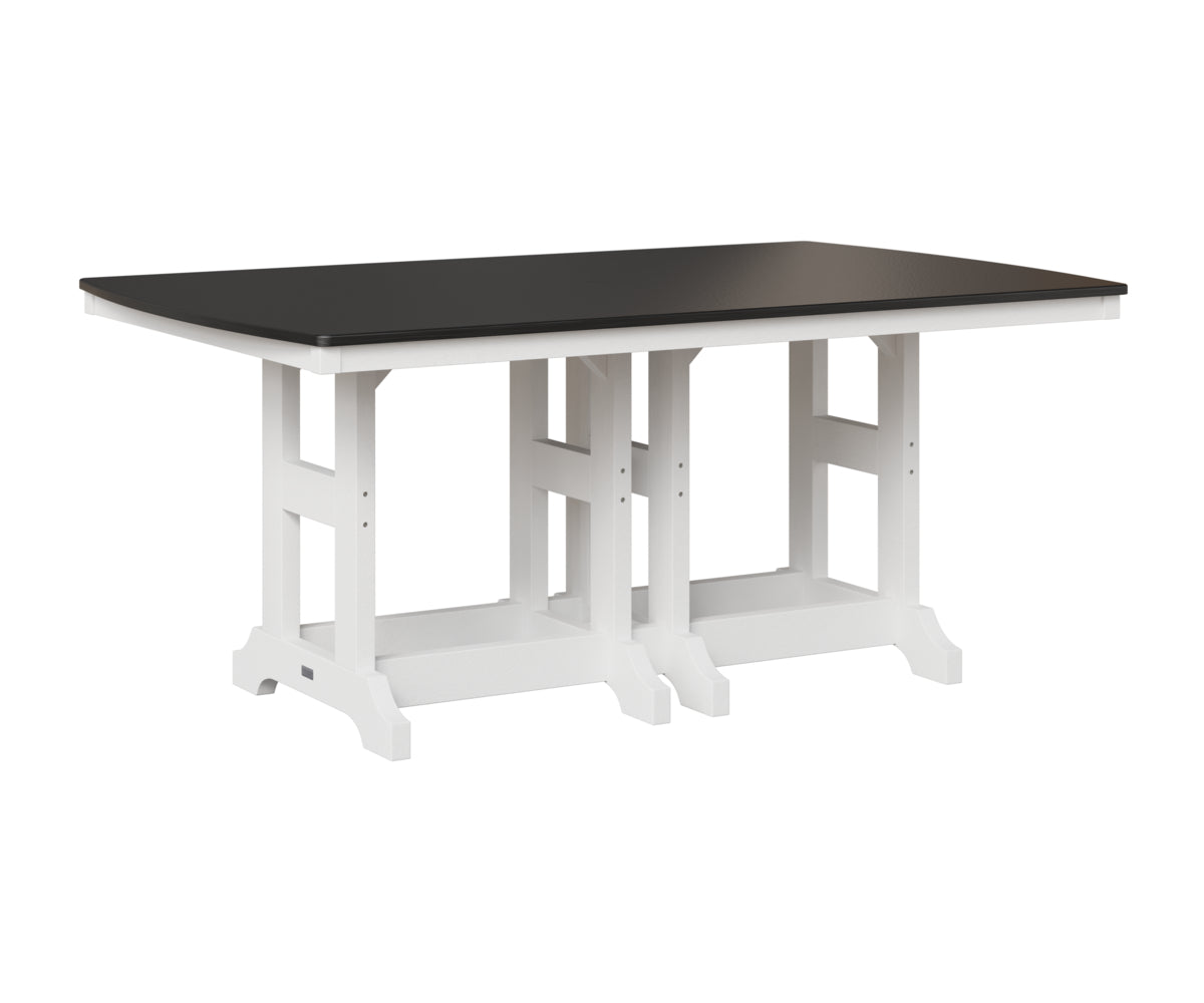 Berlin Gardens Garden Classic 44" x 72" Rectangular Table in White, Hammered Black top