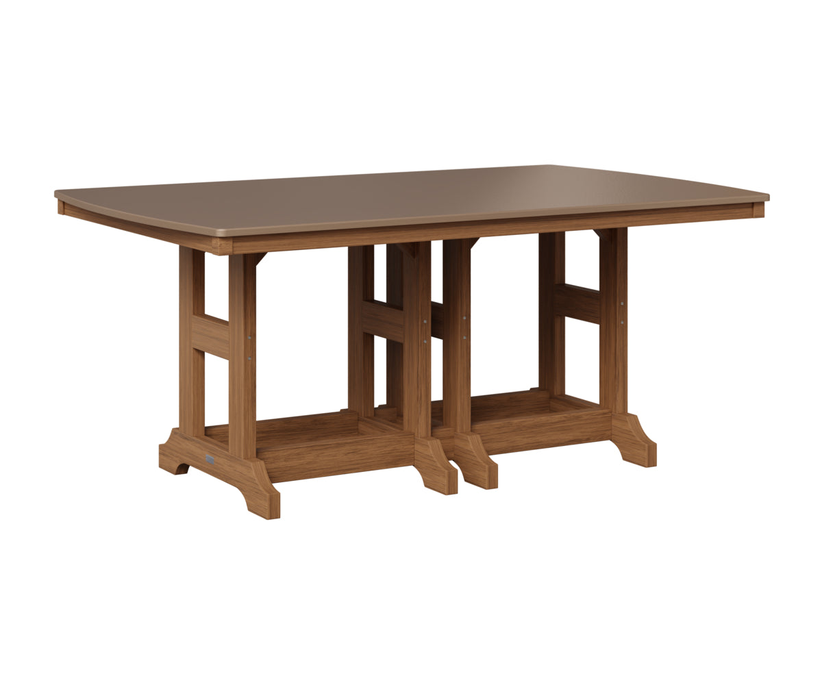 Berlin Gardens Garden Classic 44" x 72" Rectangular Table in Antique Mahogany, Hammered Bronze top