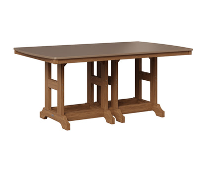 Berlin Gardens Garden Classic 44" x 72" Rectangular Table in Antique Mahogany, Hammered Bronze top