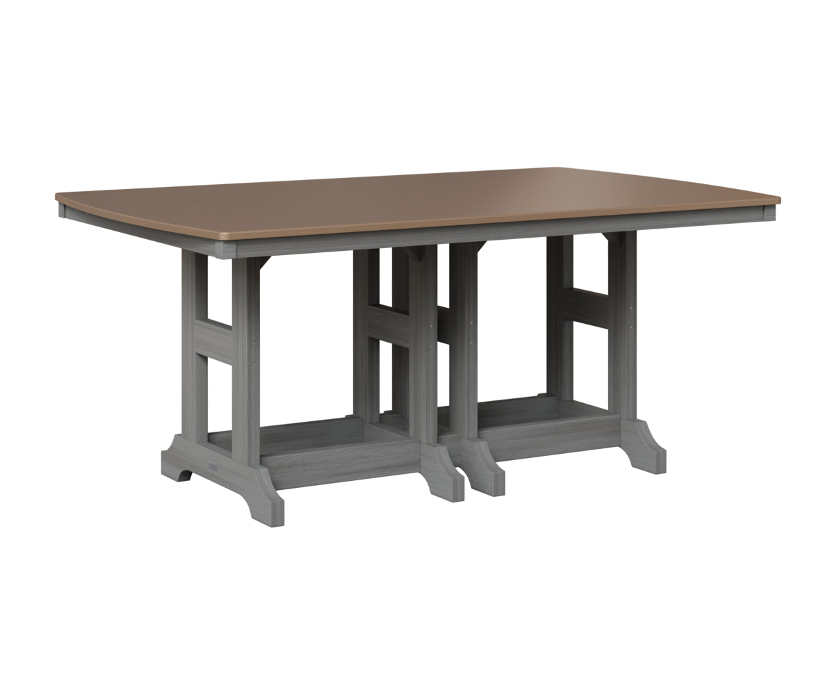 Berlin Gardens Garden Classic 44" x 72" Rectangular Table in Driftwood Gray, Hammered Bronze top