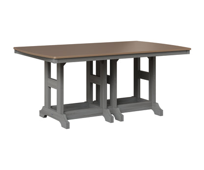 Berlin Gardens Garden Classic 44" x 72" Rectangular Table in Driftwood Gray, Hammered Bronze top