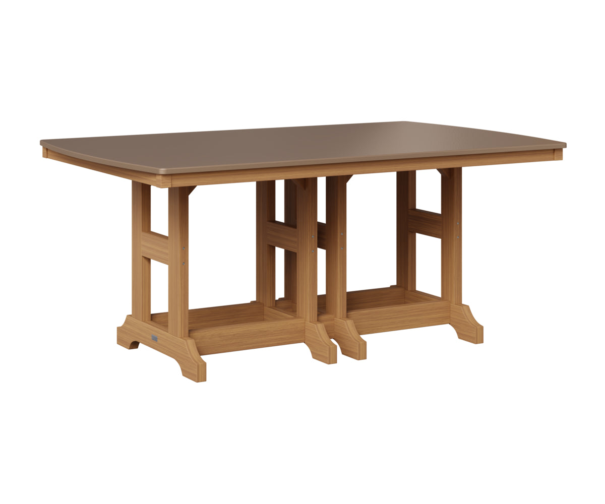 Berlin Gardens Garden Classic 44" x 72" Rectangular Table in Natural Teak, Hammered Bronze top