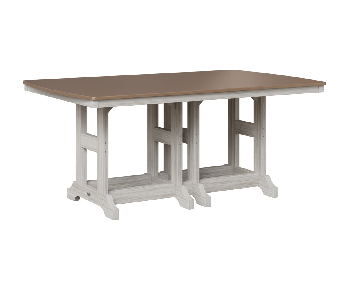 Berlin Gardens Garden Classic 44" x 72" Rectangular Table in Seashell, Hammered Bronze top