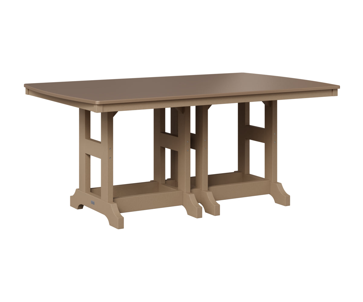 Berlin Gardens Garden Classic 44" x 72" Rectangular Table in Weatherwood, Hammered Bronze top