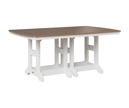 Berlin Gardens Garden Classic 44" x 72" Rectangular Table in White, Hammered Bronze top