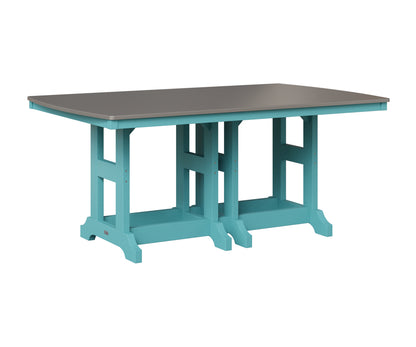 Berlin Gardens Garden Classic 44" x 72" Rectangular Table in Aruba Blue, Hammered Stainless top
